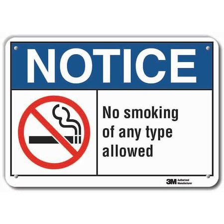 Lyle No Smoking Sign, 10" H, 14 in W, Horizontal Rectangle, English, LCU5-0026-RA_14x10 LCU5-0026-RA_14x10