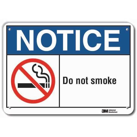 Lyle No Smoking Sign, 10" H, 14 in W, Horizontal Rectangle, English, LCU5-0028-RA_14x10 LCU5-0028-RA_14x10