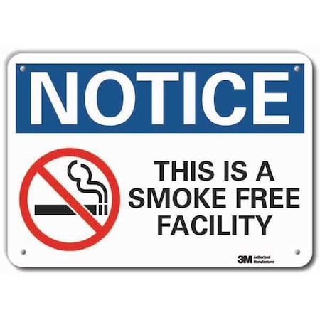 Lyle No Smoking Sign, 7" H, 10" W, Vertical Rectangle, English, LCU5-0143-RA_10x7 LCU5-0143-RA_10x7