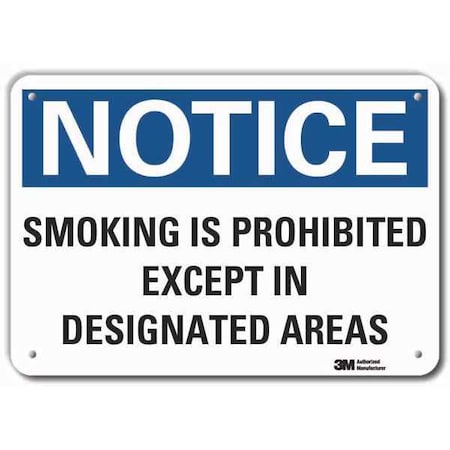 Lyle No Smoking Sign, 10" H, 14 in W, Horizontal Rectangle, English, LCU5-0229-RA_14x10 LCU5-0229-RA_14x10