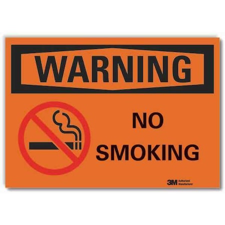 Lyle Warning, No Smoking, 5 in W x 3 1/2 in H, Horizontal Rectangle, Reflective Sheeting LCU6-0056-RD_5x3.5