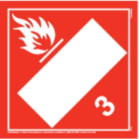 Jj Keller DOT Container Placard, Flammable Liquid, Vinyl, 10-3/4" W x 10-3/4" H 2712