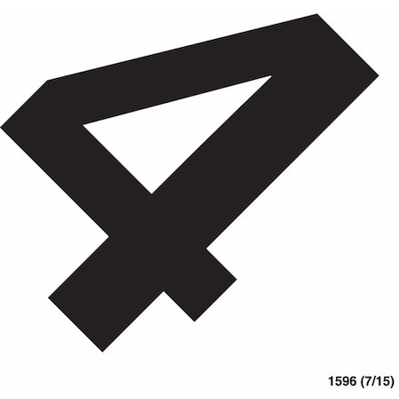 Jj Keller NumberLabel, Vinyl, 4-1/4inH, 4-1/4inW, PK20 1596