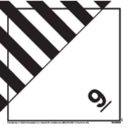 Jj Keller DOT Container Placard, Class 9 Miscellaneous Placard - Worded, Removable Vinyl, 10-3/4" W x 942
