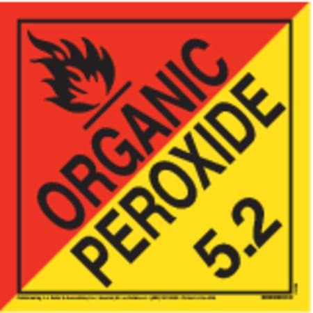 Jj Keller DOT Container Placard, Organic Peroxide, Polystyrene, 10-3/4" W x 10-3/4" H 13736