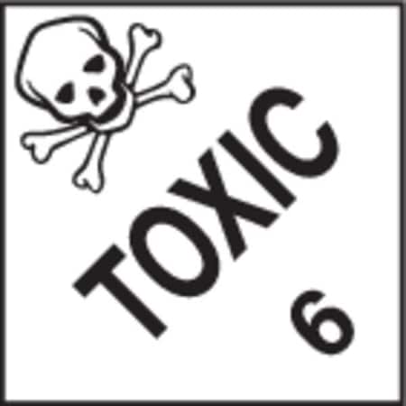 Jj Keller DOT Container Placard, Toxic, Polystyrene, 10-3/4" W x 10-3/4" H 13737