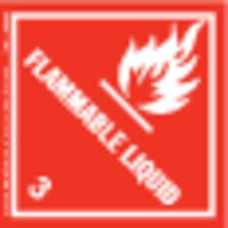 Jj Keller Flammable Liquid Label, 4-1/4 in. H, PK500 17389