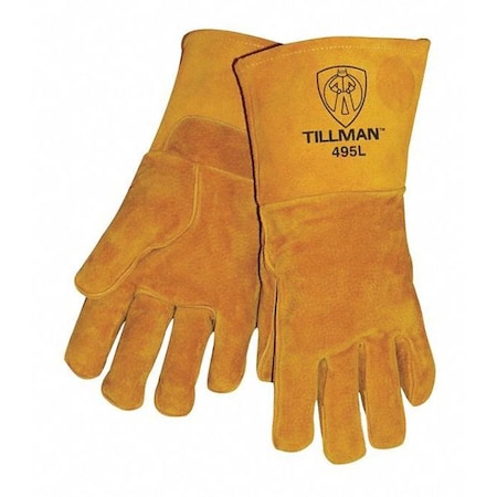 Tillman 495 Welding Gloves, Straight Cuff, Straight Thumb, Premium Pigskin, L, 1 PR 495L