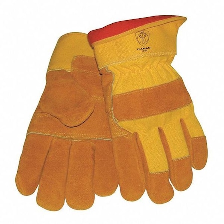 Tillman Cold Protection Gloves, Split Cowhide Leather Palm, Cotton/Foam Lining, Yellow/Tan, L 1578