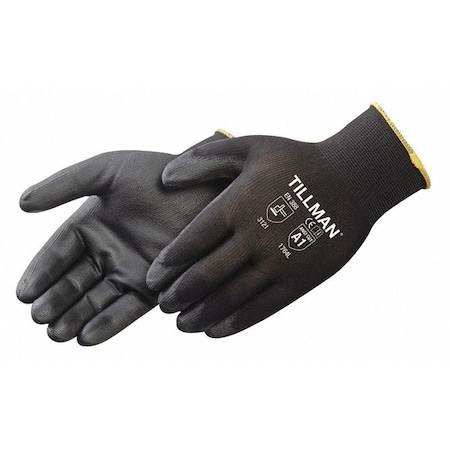 Tillman Coated Gloves, Polyurethane, Palm, Not Rated Abrasion Level, Black, L 1 PR 1764L