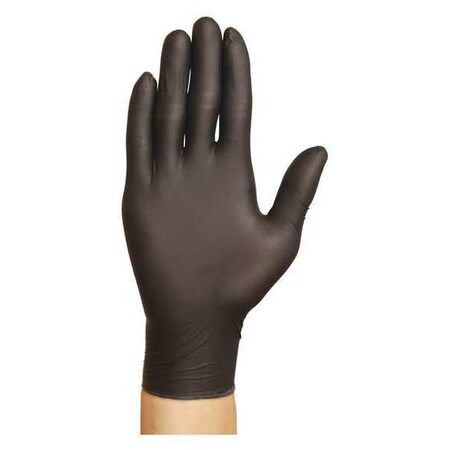 Condor Disposable Gloves, 3.47 mil Palm, Nitrile, Powder-Free, 2XL, 100 PK, Black 48XL36