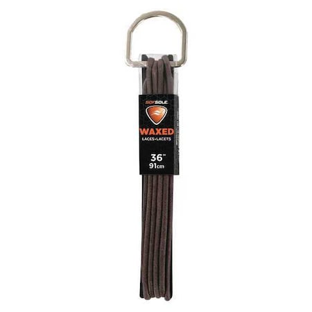 Sof Sole Shoe Laces, 36" L, Polyester, Brown, PR 84907