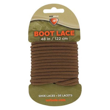 Sof Sole Shoe Laces, 45" L, Polyester, Lt Brown, PR 84712