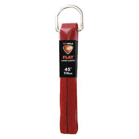Sof Sole Shoe Laces, 45" L, Polyester, Red, PR 84740