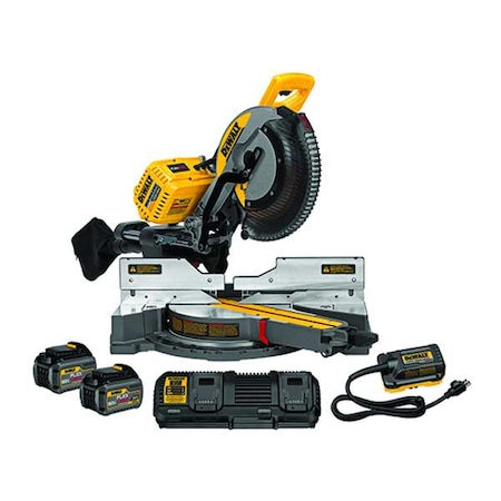 Dewalt FLEXVOLT(R) 120V MAX* 12 in. Cordless DOUBLE BEVEL COMPOUND SLIDING MITER SAW kit (2 BATTERies) DHS790AT2