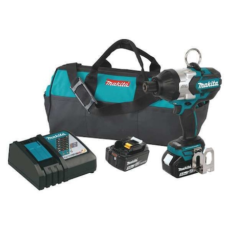 Makita 18V LXT Brushless High-Torque 7/16" Hex Impact Wrench Kit (5.0Ah) XWT09T