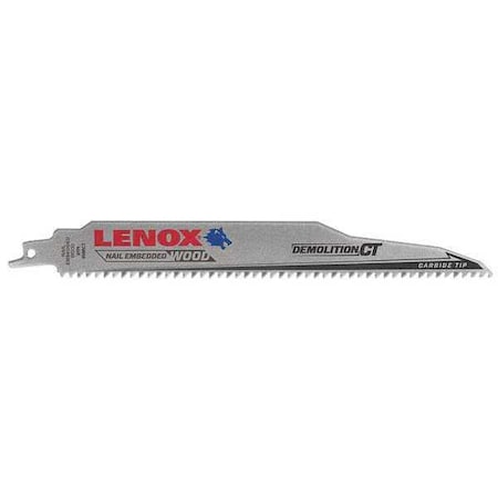 Lenox 9 in L x 6 TPI Reciprocating Saw Blade, 5 PK 1832144