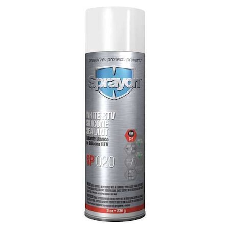 Sprayon Multipurpose Sealant, 8 oz, White, Temp Range 450 Degrees F S00020000