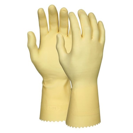 Mcr Safety 5099E Chemical Resistant Gloves, Natural Rubber Latex, 12 in L, 16 mil, Amber, XL, 1 PR 5099E