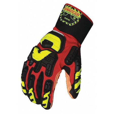 Ironclad Performance Wear Anti-Vibration Gloves, L, Rd/Blk/Yellow, PR VIB-OBM-04-L