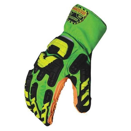 Ironclad Performance Wear Anti-Vibration Glove, XL, Grn/Orng/Yllw, PR VIB-OBM-XOR-05-XL
