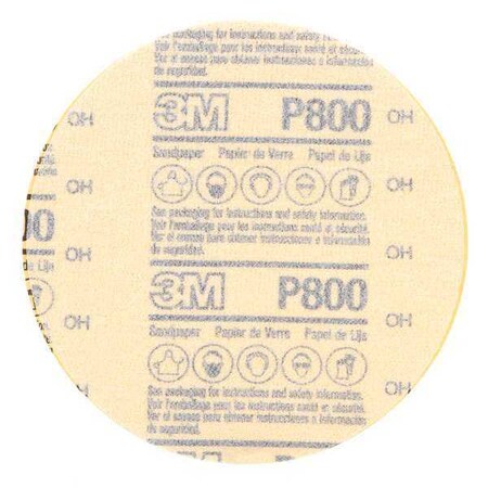 3M Paper Disc, White, 800 Grit, 5 in. Dia, PK50 60440233124
