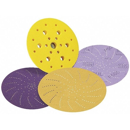 3M Hook-and-Loop Sanding Disc, 3" Dia, Multi-Hole, Aluminum Oxide, P1000 Grit, Open Coat Type, 360L 7010029940