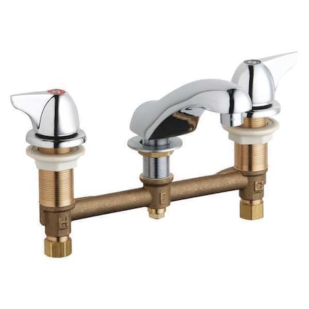 Chicago Faucet Manual Bathroom Faucet, 8" Mount, Chrome plated 404-V1000ABCP
