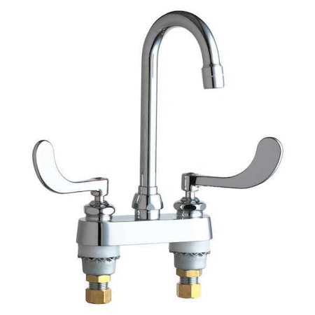Chicago Faucet Gooseneck Kitchen/Bathroom Faucet, Manual, 4" Mount, 2 Hole Commercial 895-317ABCP