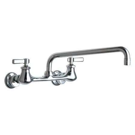 Chicago Faucet Low Arc Kitchen Faucet, Manual, 7-1/4" to 8-3/4" Mount, 2 Hole Commercial 540-LDL12E35ABCP