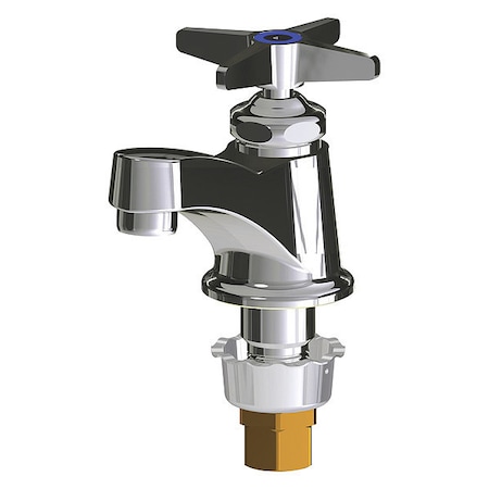 Chicago Faucet Manual Low Arc Bathroom Faucet, Single Hole Mount, Polished Chrome 1 Hole 700-E74COLDABCP