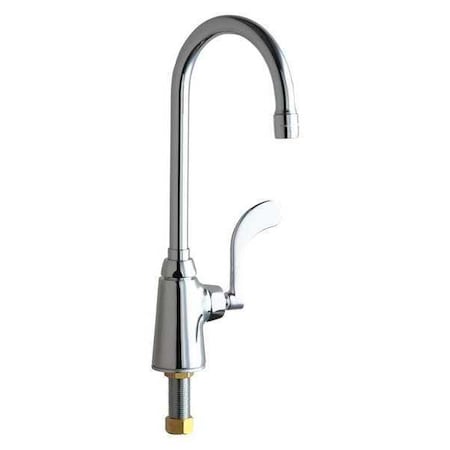 Chicago Faucet Gooseneck Kitchen Faucet, Manual, Single Hole Only Mount, 1 Hole Commercial 350-317XKABCP