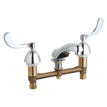 Chicago Faucet Manual Bathroom Faucet, 8" Mount, Chrome plated 404-V317XKABCP