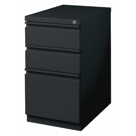 HIRSH 15" W 3 Drawer File Cabinet, Black, Letter 18575