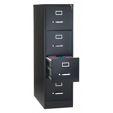 HIRSH 15" W 4 Drawer File Cabinet, Black, Letter 16699