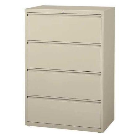 HIRSH 4 Drawer File Cabinet, Putty, A4/Legal/Letter 17453