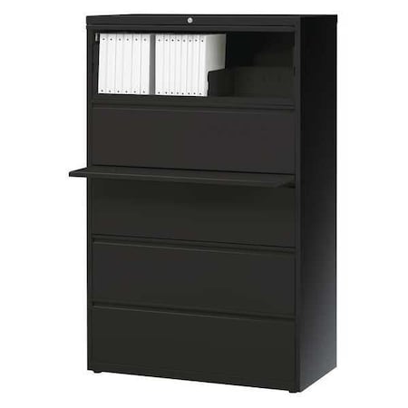 HIRSH 5 Drawer File Cabinet, Black, A4/Legal/Letter 17639