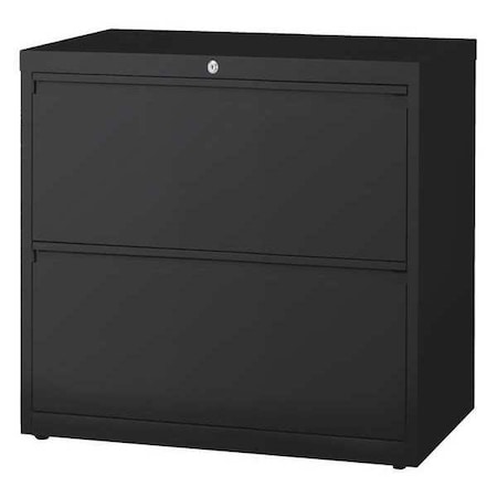 Hirsh 30" W 2 Drawer Lateral File Cabinet, Black, Letter, Legal, A4 14971