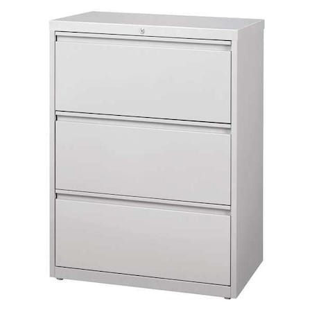 Hirsh 30 in W 3 Drawer File Cabinet, Light Grey, Letter, Legal, A4 14975