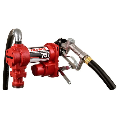 Fill-Rite Fuel Transfer Pump, 24V DC, 20 gpm Max. Flow Rate , 1/4 HP, Cast Iron, 1 in NPT Inlet FR4410H