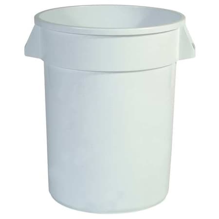 Rubbermaid Commercial 10 gal. Round Trash Can, White, 15 3/4 in Dia, None, Plastic FG261088WHT