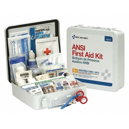 First Aid Only First Aid Kit and Housing, Metal 183 Components, 50 People Served 90564