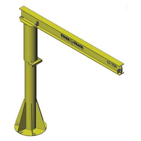 Harrington Jib Crane, Base Mounted, 4,000 lb Capacity, Height Under Span: 14 ft 351-4000-14-14