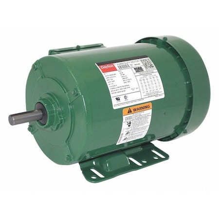 Dayton General Purpose Farm Duty Motor, 3-Phase, 1 HP, 208