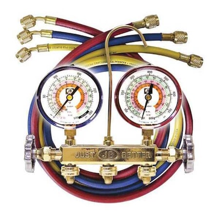 Jb Industries Mechanical Manifold Gauge Set, 2 Valves 22233L