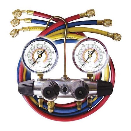 Jb Industries Mechanical Manifold Gauge Set, 4 Valves 25233L