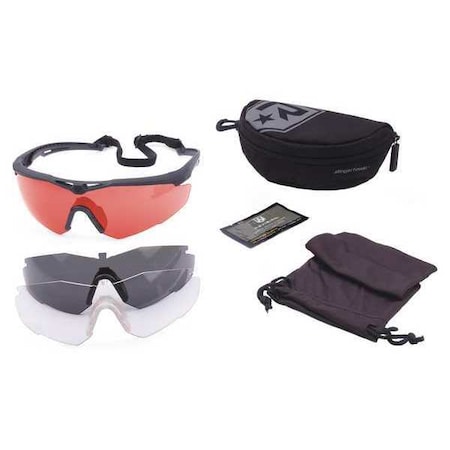 Revision Military Laser Safety Glasses, Anti-Fog, Interchangeable Lenses Lens, Black Frame, Half-Frame 4-0152-9016