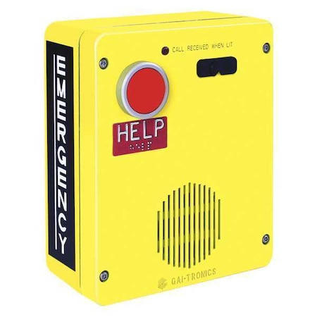 Hubbell Gai-Tronics Emergency Telephone, Yellow, Plastic 393-710