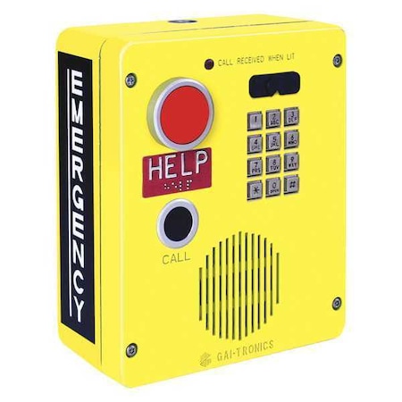 Hubbell Gai-Tronics Emergency Telephone, Help Button, Keypad 394AL-002