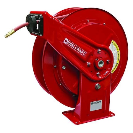 Reelcraft Spring Return Hose Reel, 1/2 in Hose Diameter, 75 ft Length, 300 psi Max. Pressure, Red HD78075 OLP